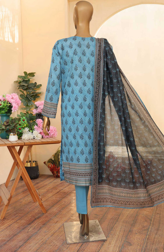 Zouk by HZ Textile Embroidered Lawn Unstitched 3 Piece - ZEC 160 - HZ25Z - Blue - Summer Collection