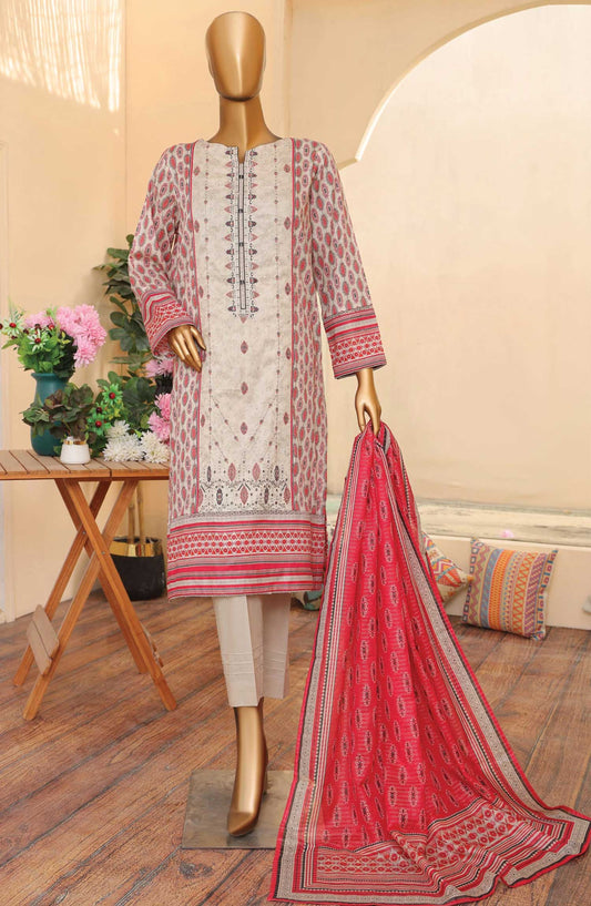 Zouk by HZ Textile Embroidered Lawn Unstitched 3 Piece - ZEC 164 - HZ25Z - Grey - Summer Collection