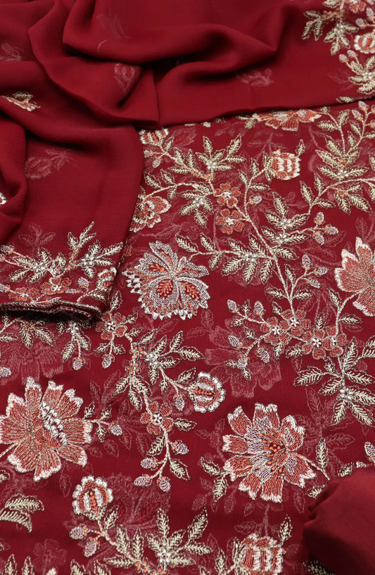 Zargul Unstitched Exclusive Embroidered Crinkle Chiffon Collection 2024 - ZECC 01