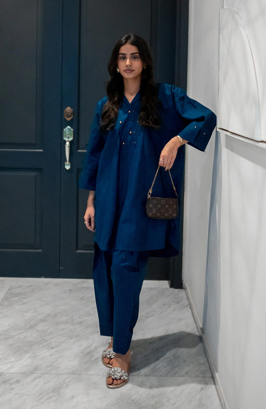 La Rosaa Casual cotton Stitched 2 Piece - Zenix - Zinc - Casual Collection