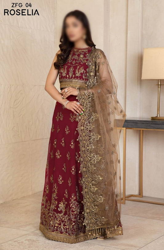 Gulzaar Embroidered Festive Chiffon Collection D-ZFG 04 ROSELIA
