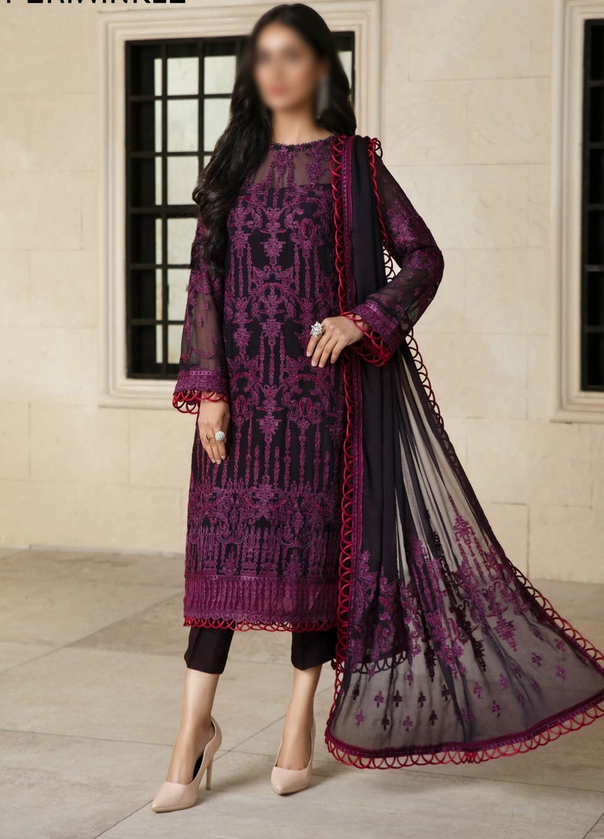 Gulzaar Embroidered Festive Chiffon Collection D-ZFG 06 PERIWINKLE
