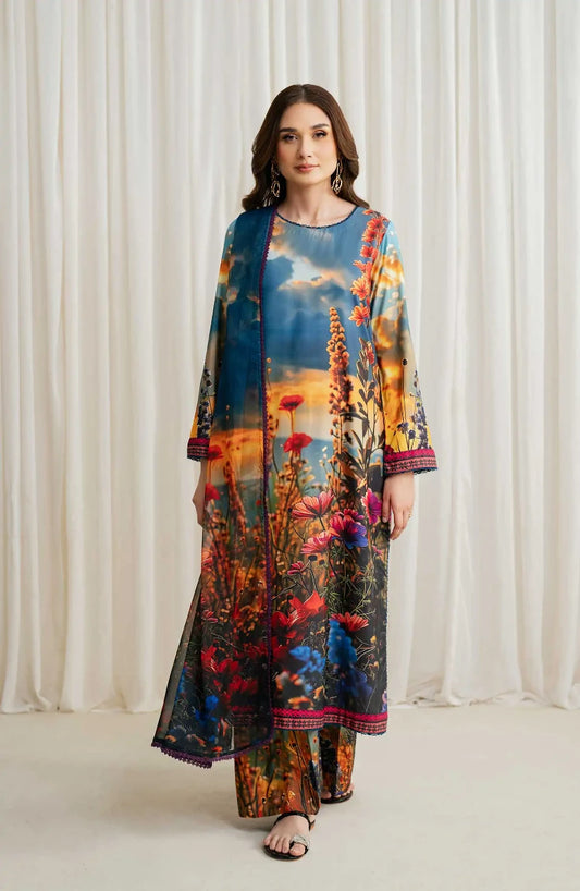 Zarif Printed Georgette Silk Collection 2024-ZGS 04 OCEAN