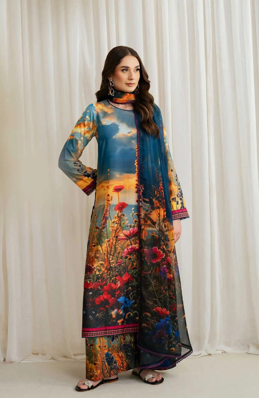 Zarif Printed Georgette Silk Collection 2024-ZGS 04 OCEAN