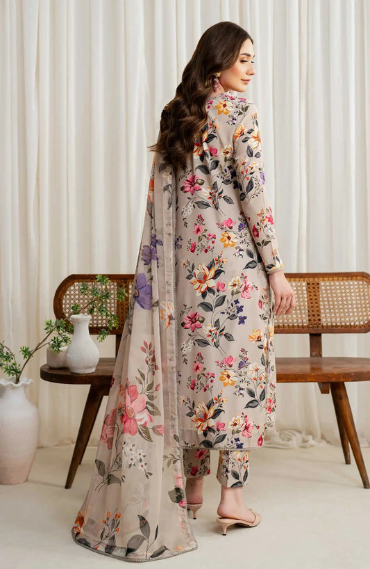 Zarif Printed Georgette Silk Collection 2024-ZGS 05 BEIGE