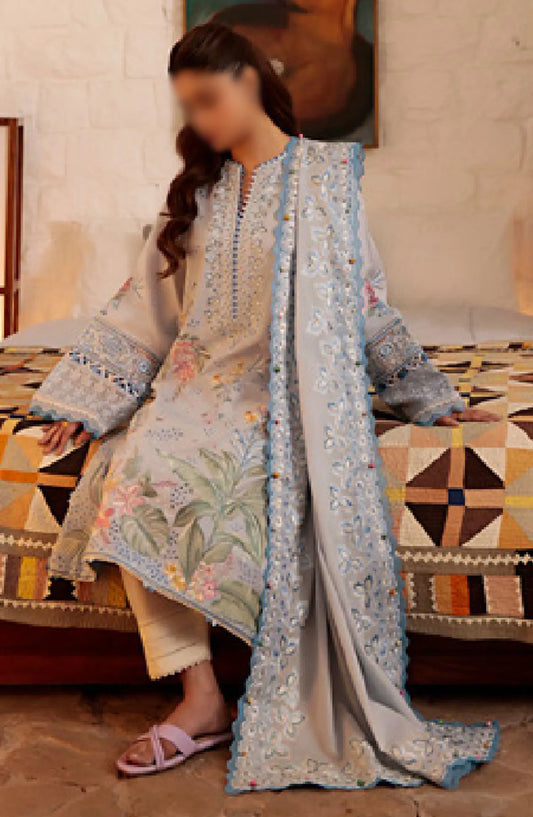 Zaha Unstitched Lawn Collection 2024 - ZL24-01B ELA