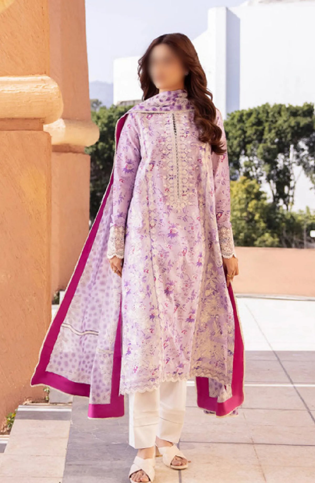 Zaha Unstitched Lawn Collection 2024 - ZL24-10A SENA