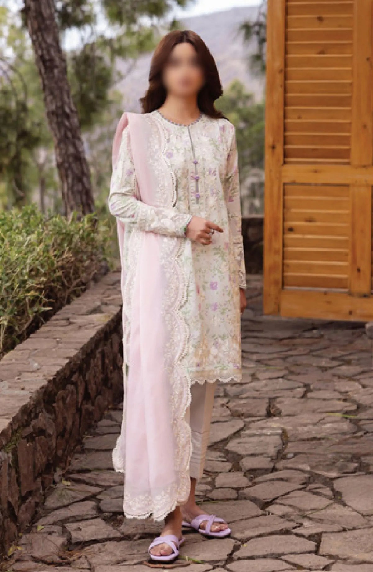 Zaha Unstitched Lawn Collection 2024 - ZL24-12B LEYLA