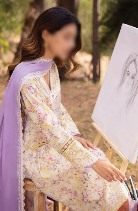 Zaha Unstitched Lawn Collection 2024 - ZL24-13A SEZEM