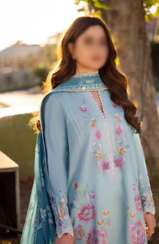 Zaha Unstitched Lawn Collection 2024 - ZL24-14B GIZEM