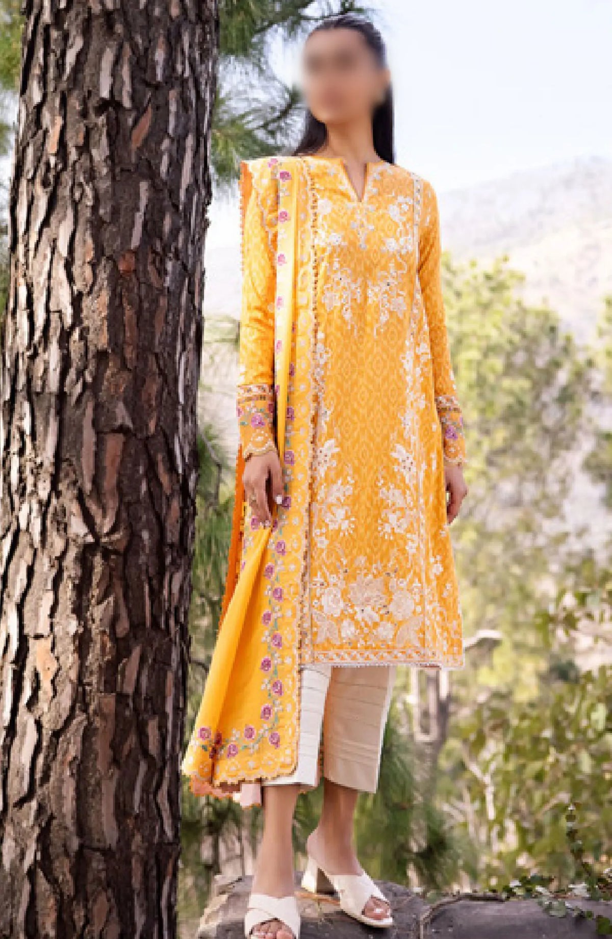 Zaha Unstitched Lawn Collection 2024 - ZL24-15A NARINA