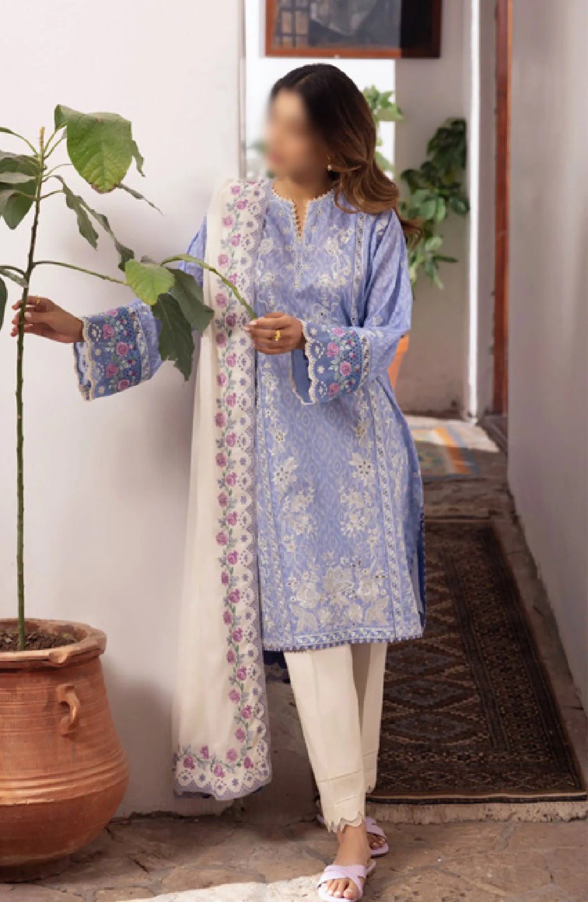 Zaha Unstitched Lawn Collection 2024 - ZL24-15B NARINA