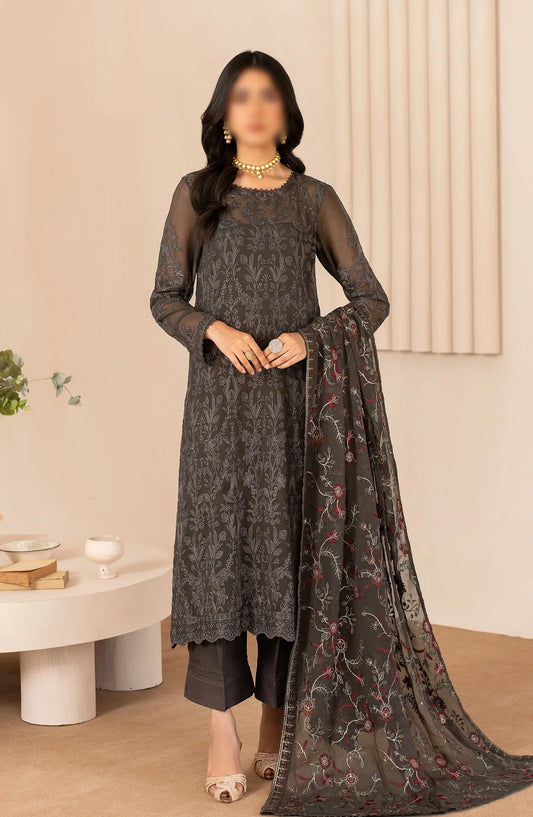 Zarif Thread Work Unstitched Chiffon Edit - ZL 01 Fahima