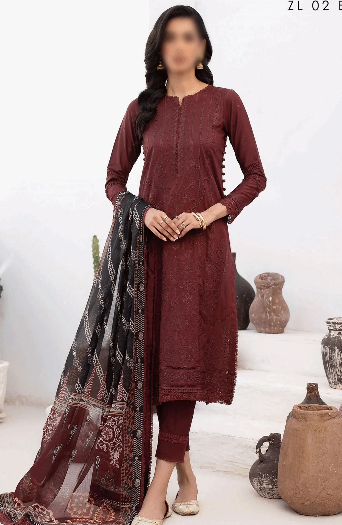 Zarif Eid Lawn Embroidered and Printed Edit - ZL 02 ELVIRA