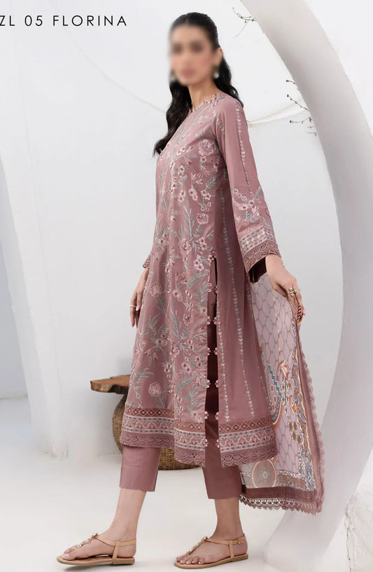 Zarif Eid Lawn Embroidered and Printed Edit - ZL 05 FLORINA