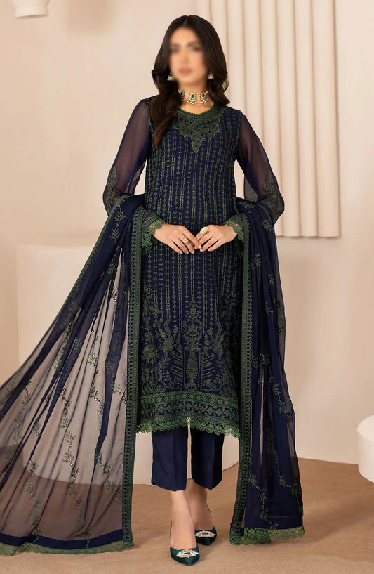 Zarif Thread Work Unstitched Chiffon Edit - ZL 06 Mahay