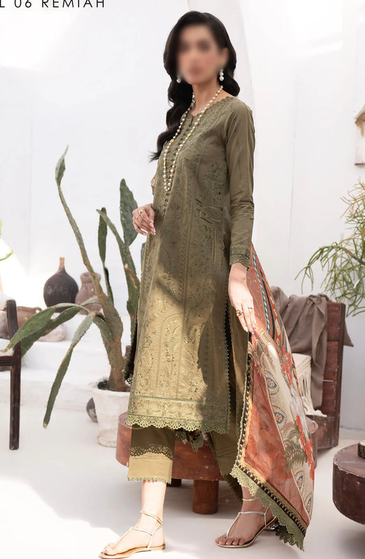 Zarif Eid Lawn Embroidered and Printed Edit - ZL 06 REMIAH