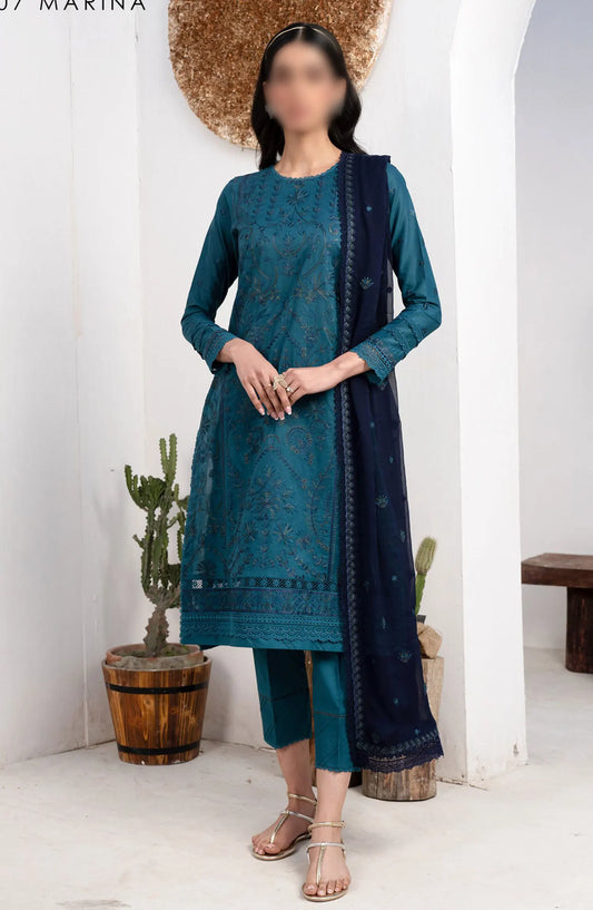 Zarif Eid Lawn Embroidered and Printed Edit - ZL 07 MARINA