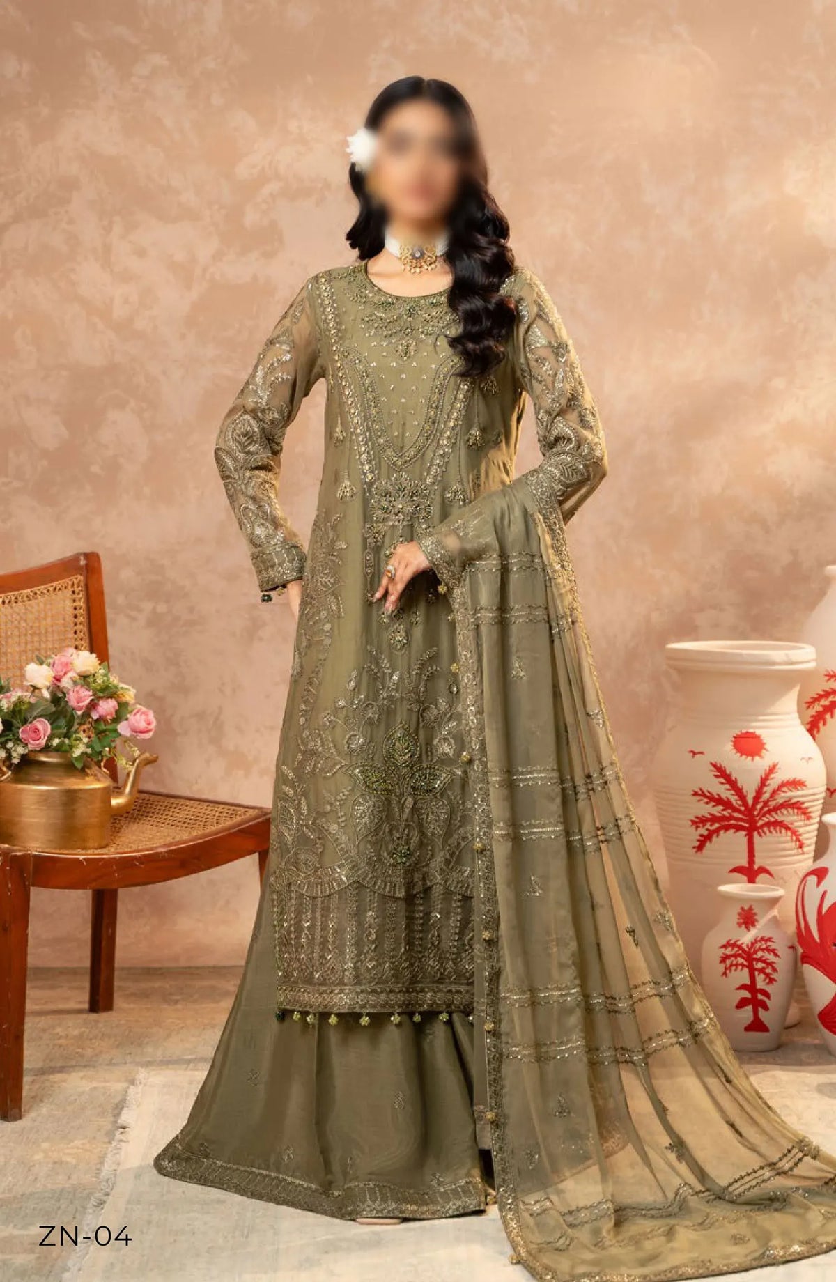 Zebtan Zeenat Festive Unstitched Collection 2024 - ZN 04
