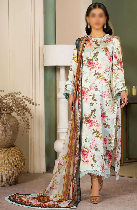 Zarif Printed Unstitched Printed Silk Collection 2024 - ZSP 02 AQUA