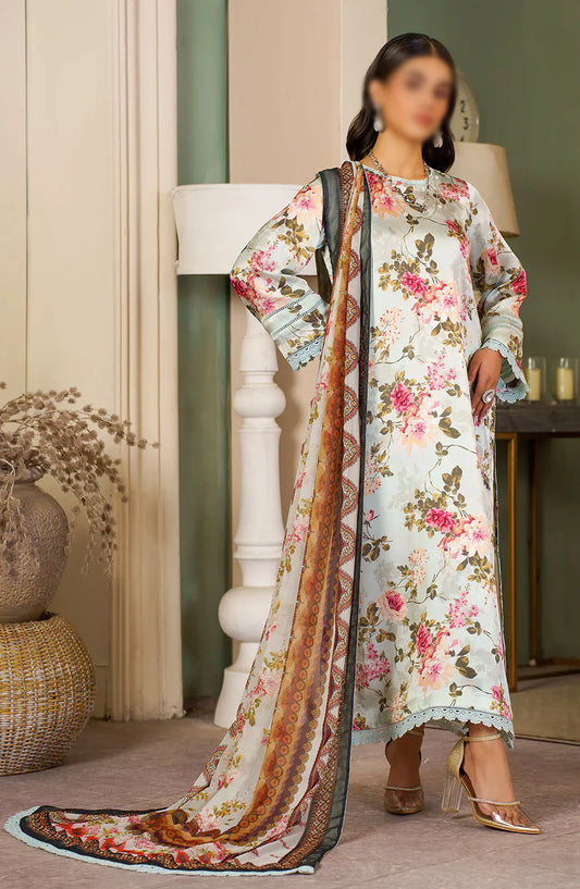 Zarif Printed Unstitched Printed Silk Collection 2024 - ZSP 02 AQUA