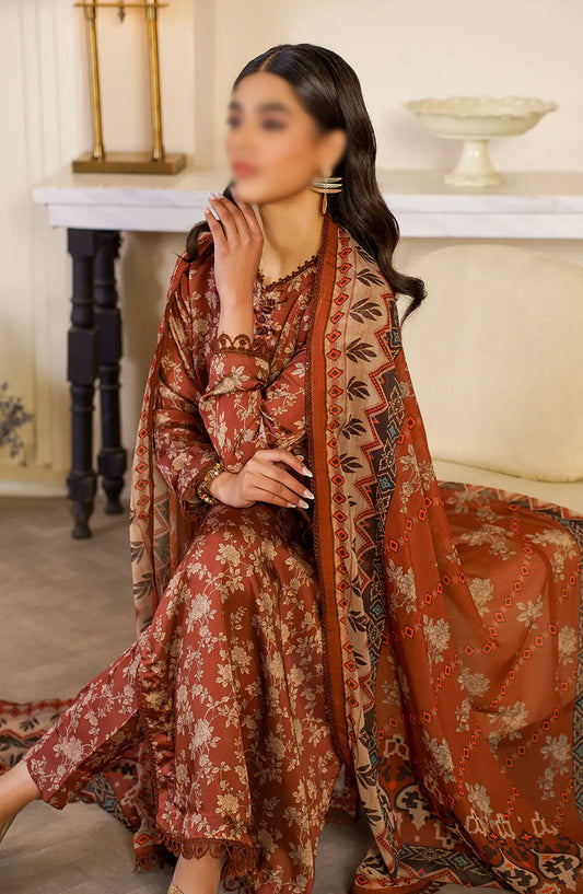 Zarif Printed Unstitched Printed Silk Collection 2024 - ZSP 06 BRONZE