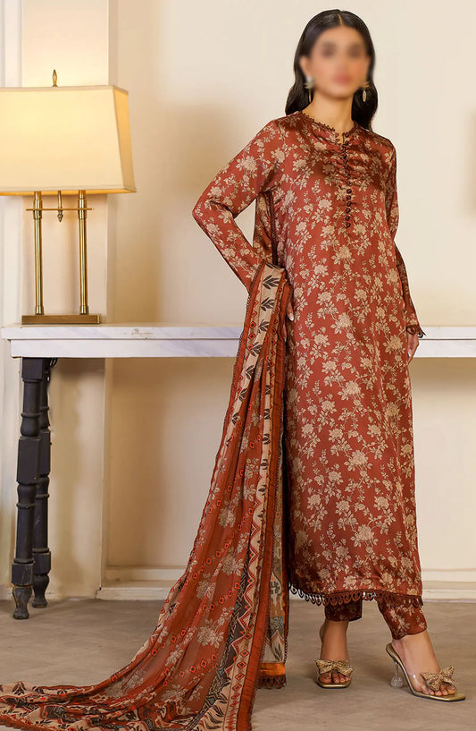 Zarif Printed Unstitched Printed Silk Collection 2024 - ZSP 06 BRONZE