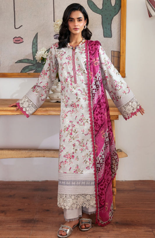 Zync by Florent Embroidered Lawn Unstitched 3 Piece Suit - ZY-01 B - FL25ZYL - Grey - Summer Collection