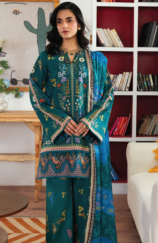 Zync by Florent Embroidered Lawn Unstitched 3 Piece Suit - ZY-02 B - FL25ZYL - Blue - Summer Collection