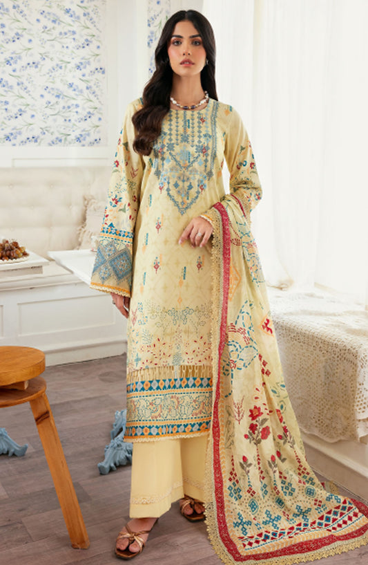 Zync by Florent Embroidered Lawn Unstitched 3 Piece Suit - ZY-03 A - FL25ZYL - Yellow - Summer Collection