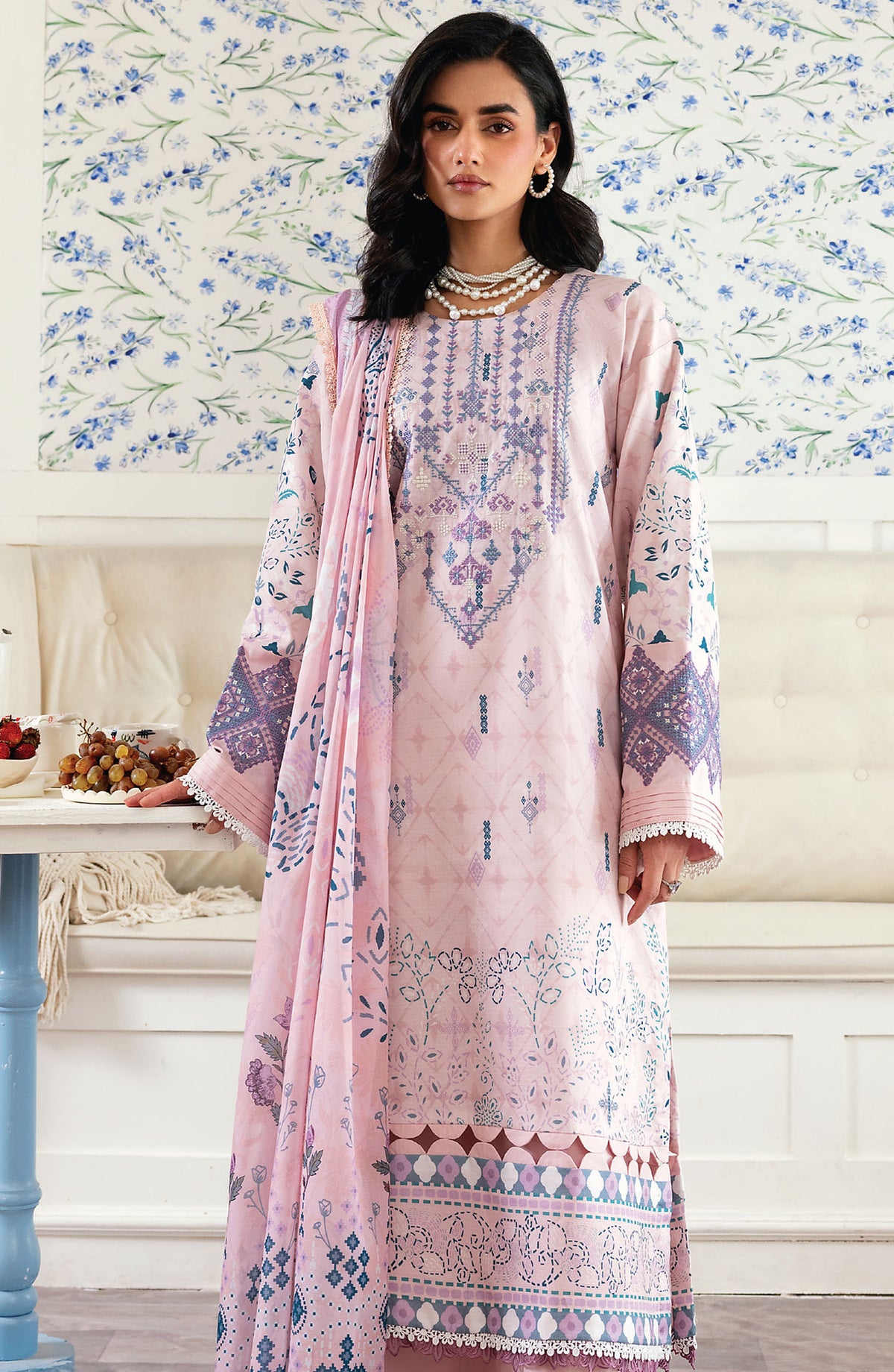 Zync by Florent Embroidered Lawn Unstitched 3 Piece Suit - ZY-03 B - FL25ZYL - Pink - Summer Collection