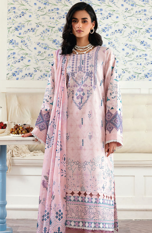 Zync by Florent Embroidered Lawn Unstitched 3 Piece Suit - ZY-03 B - FL25ZYL - Pink - Summer Collection