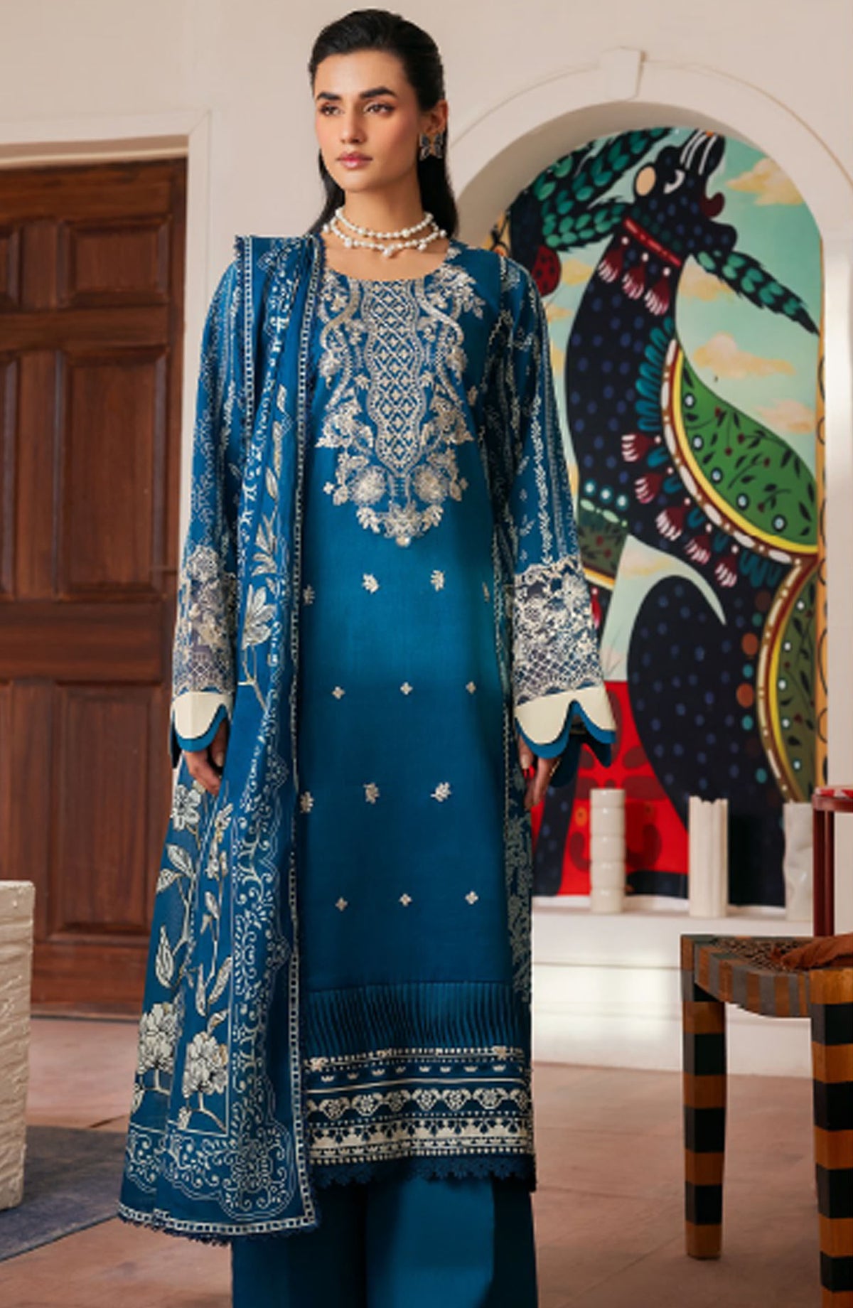 Zync by Florent Embroidered Lawn Unstitched 3 Piece Suit - ZY-04 B - FL25ZYL - Blue - Summer Collection