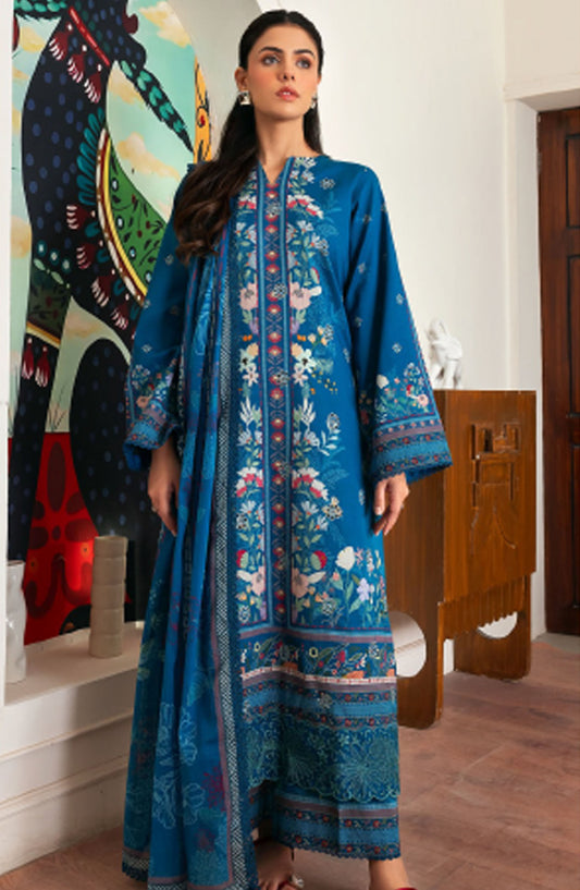 Zync by Florent Embroidered Lawn Unstitched 3 Piece Suit - ZY-06 B - FL25ZYL - Blue - Summer Collection