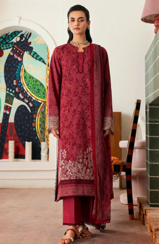 Zync by Florent Embroidered Lawn Unstitched 3 Piece Suit - ZY-08 - FL25ZYL - Red - Summer Collection