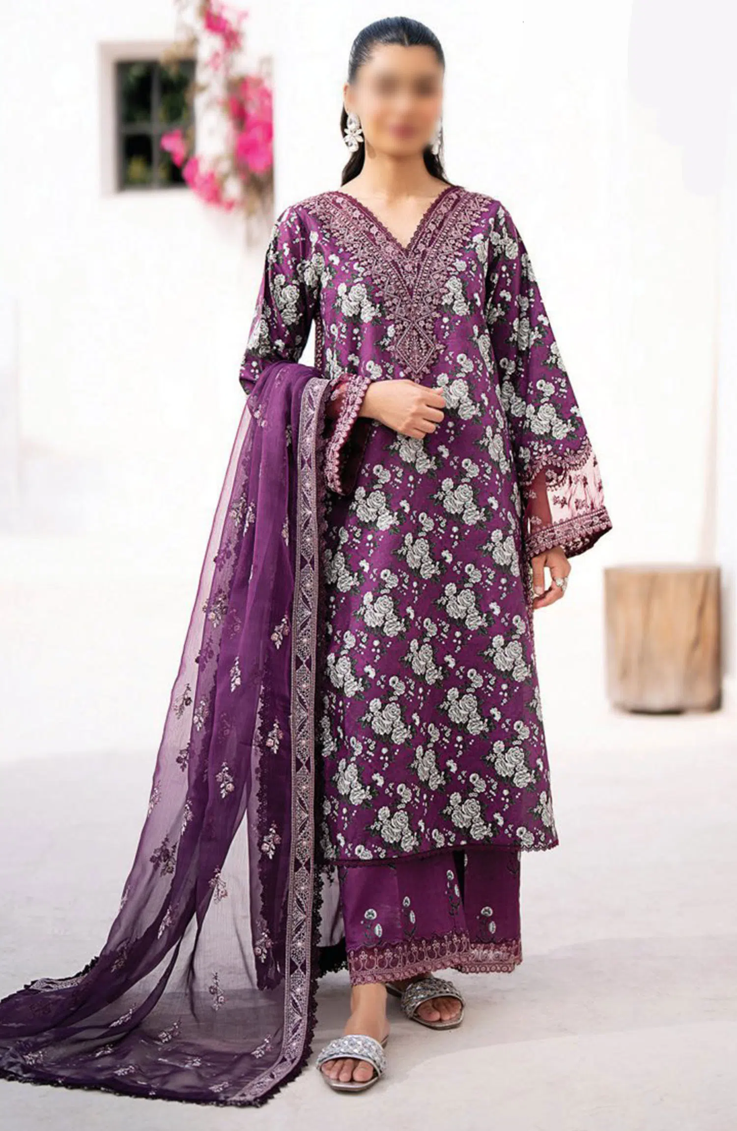 Xenia Formals Summer Soiree Unstitched Lawn Collection 2024 - D 10 TAAMASI JAMUN