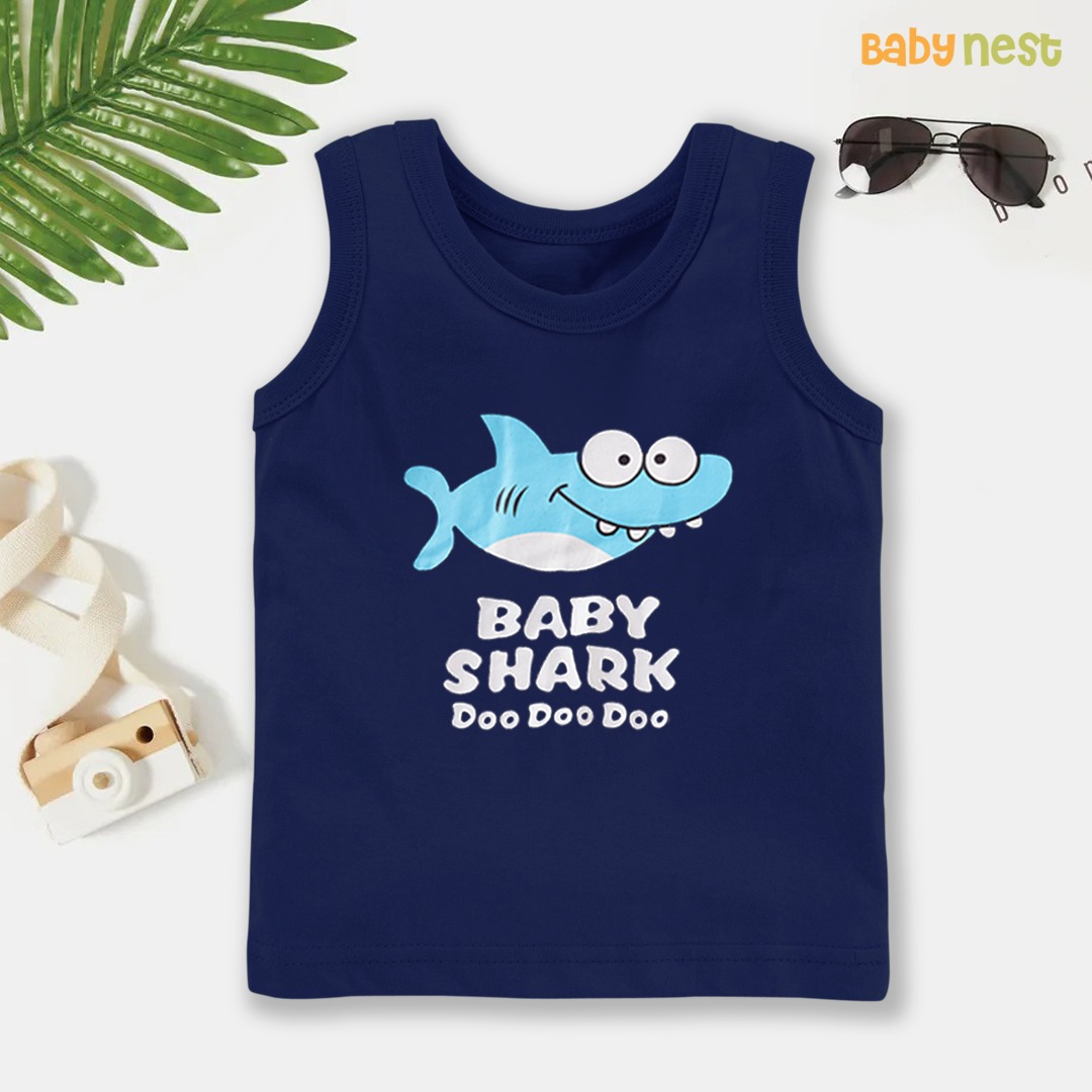 BNBBS-100 – Baby Shark Print Sandos For Kids – Blue