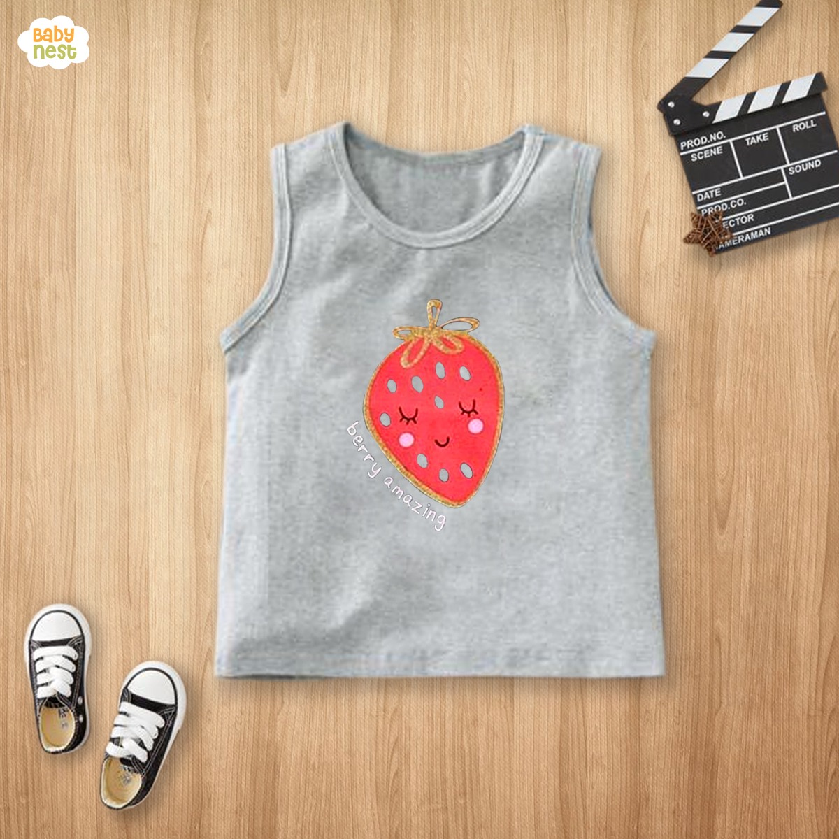 BNBBS-110 – Berry Amazing Print Sandos for Kids – Grey