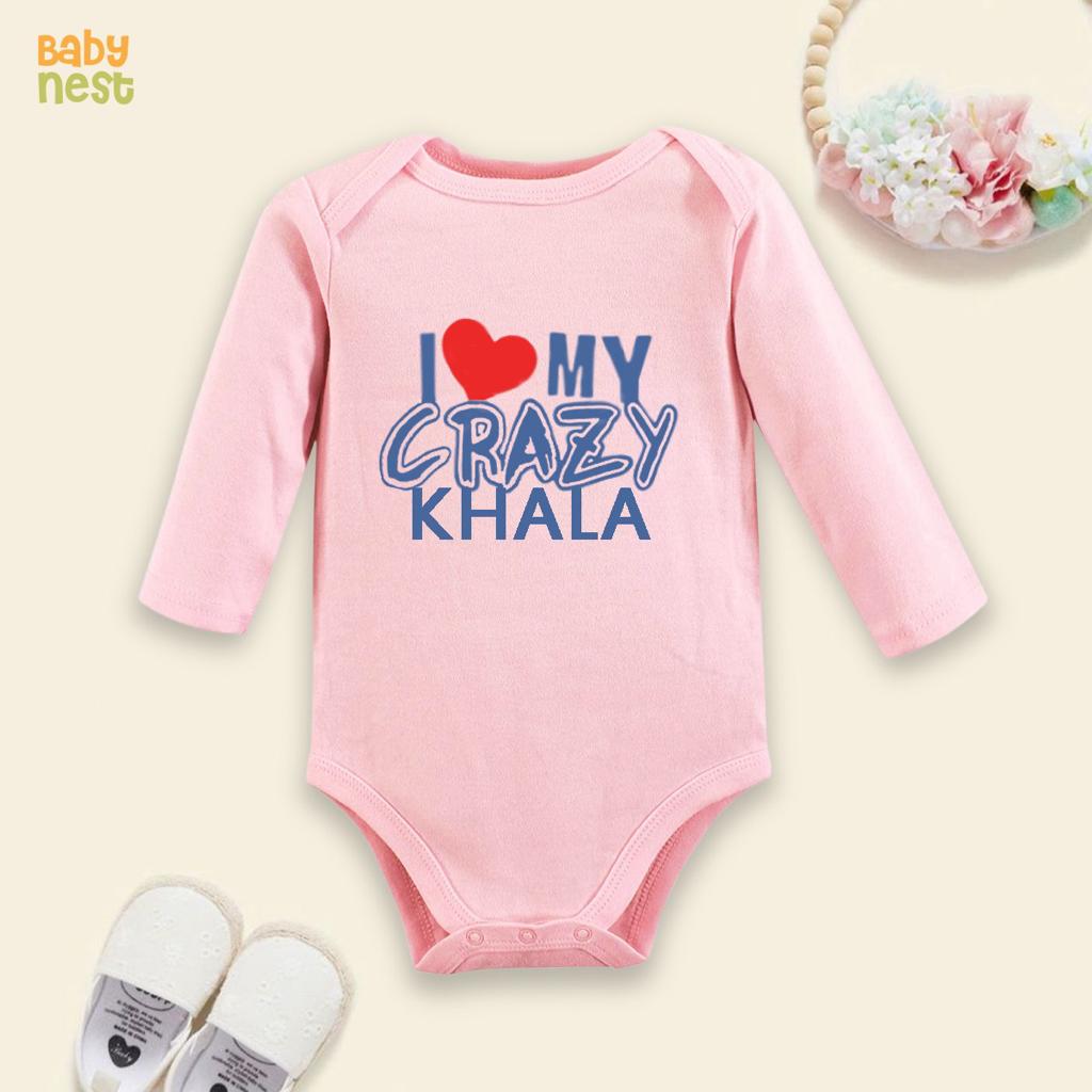 I Love My Crazy Khala – (Pink) RBT 158 Full Sleeves Romper for Kids