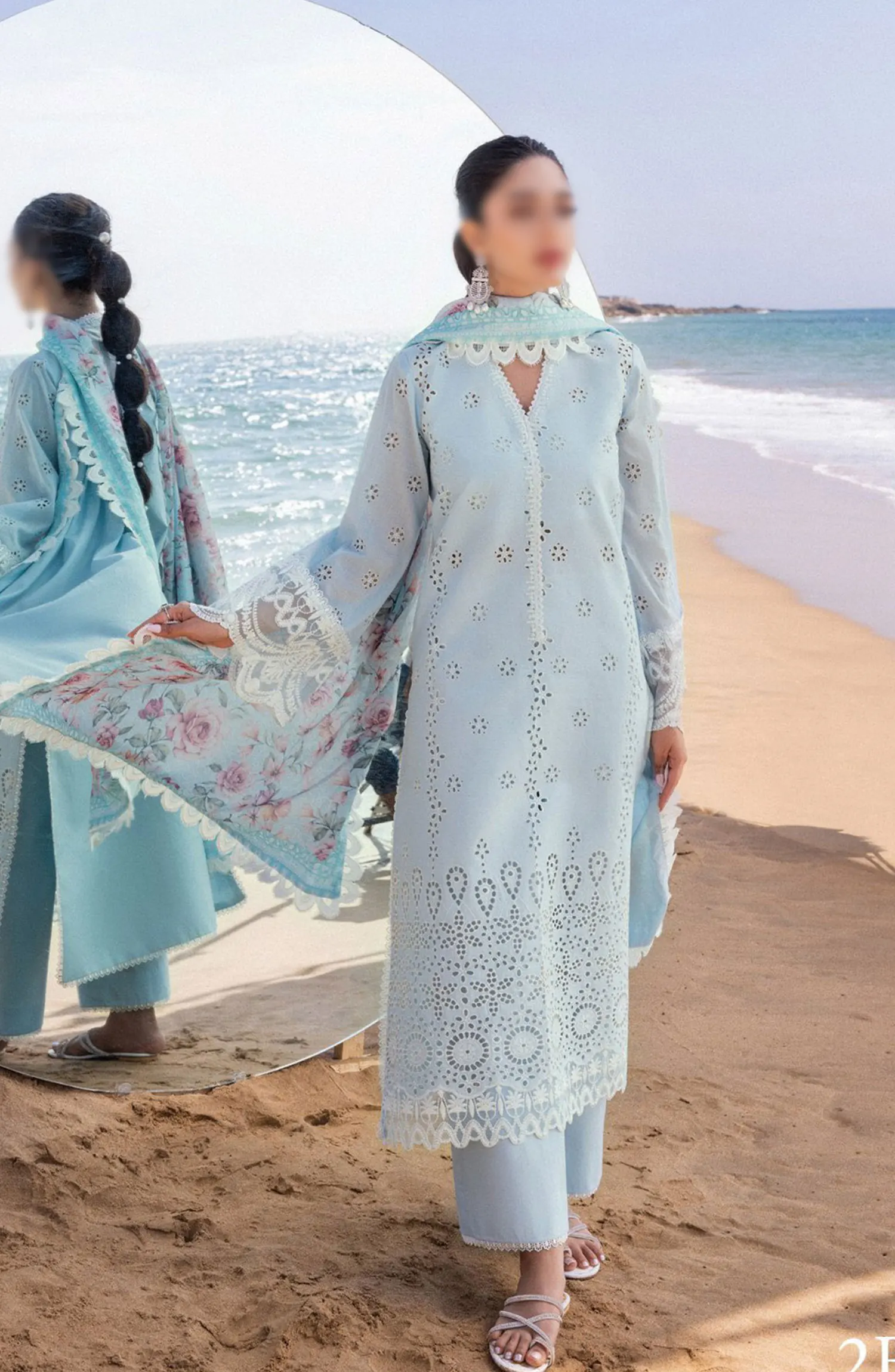 Zainab Chottani Chikankari Luxury Unstitched Collection 2024 - 2 B NORA