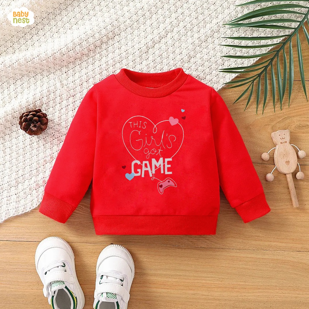 This Girl’s Got Game Sweatshirt for Kids Red