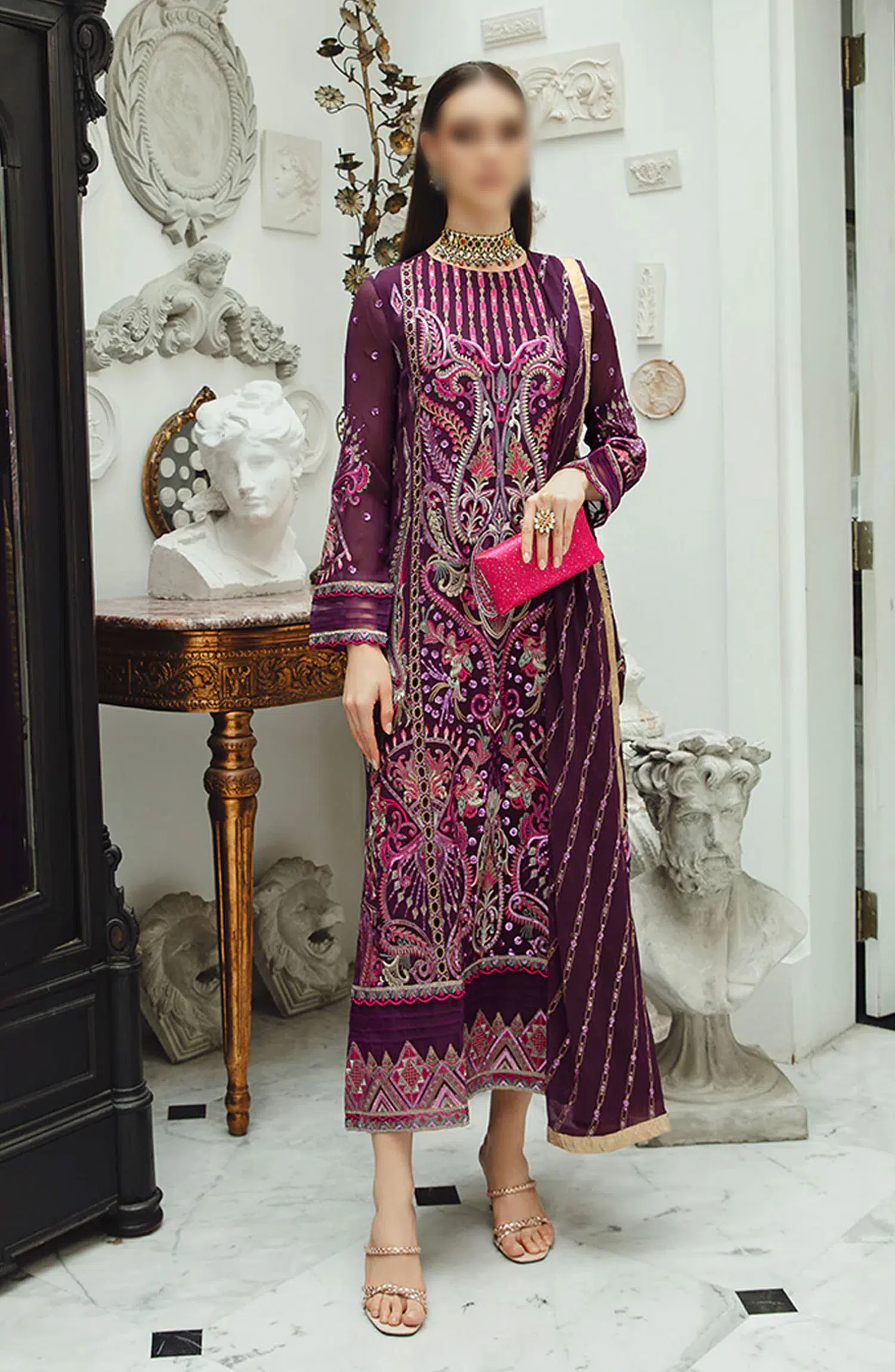 Ariyas Luxury Formal Collection By Freesia - 502 - PLUM - Roshan