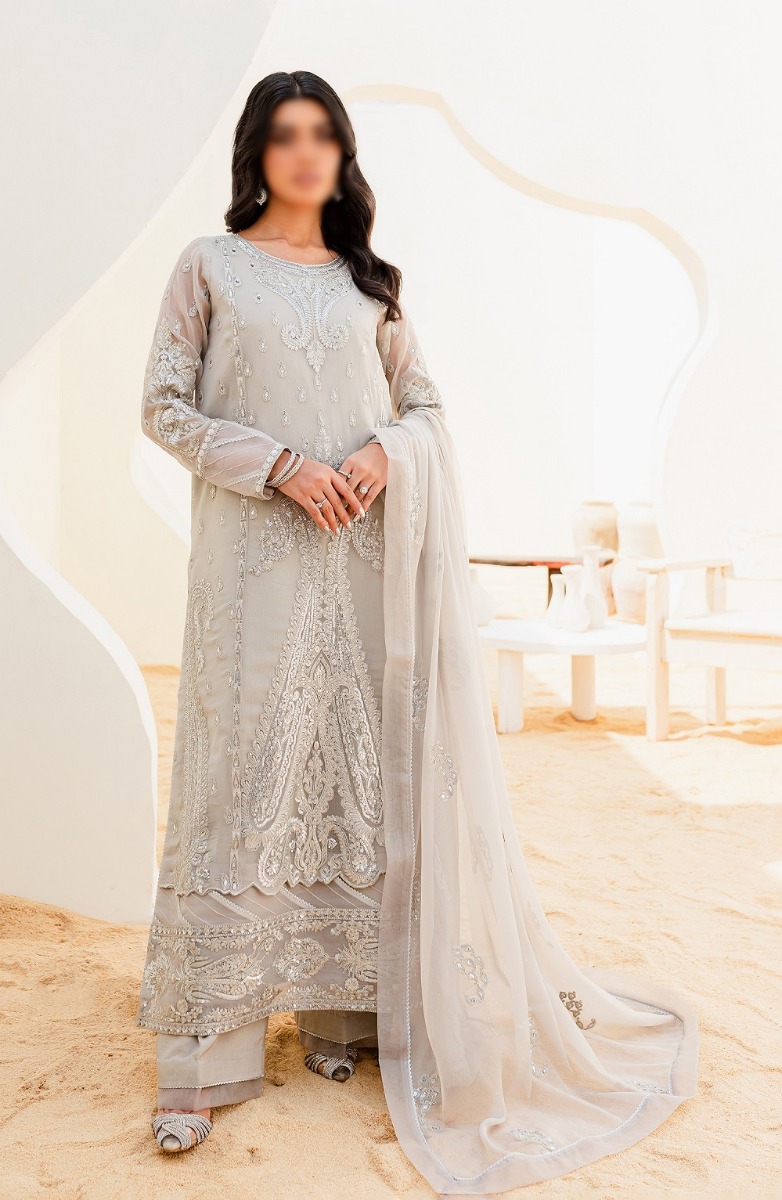 Mashq Sejal Luxury Chiffon Collection 2023 - 504 BARELY BLUE