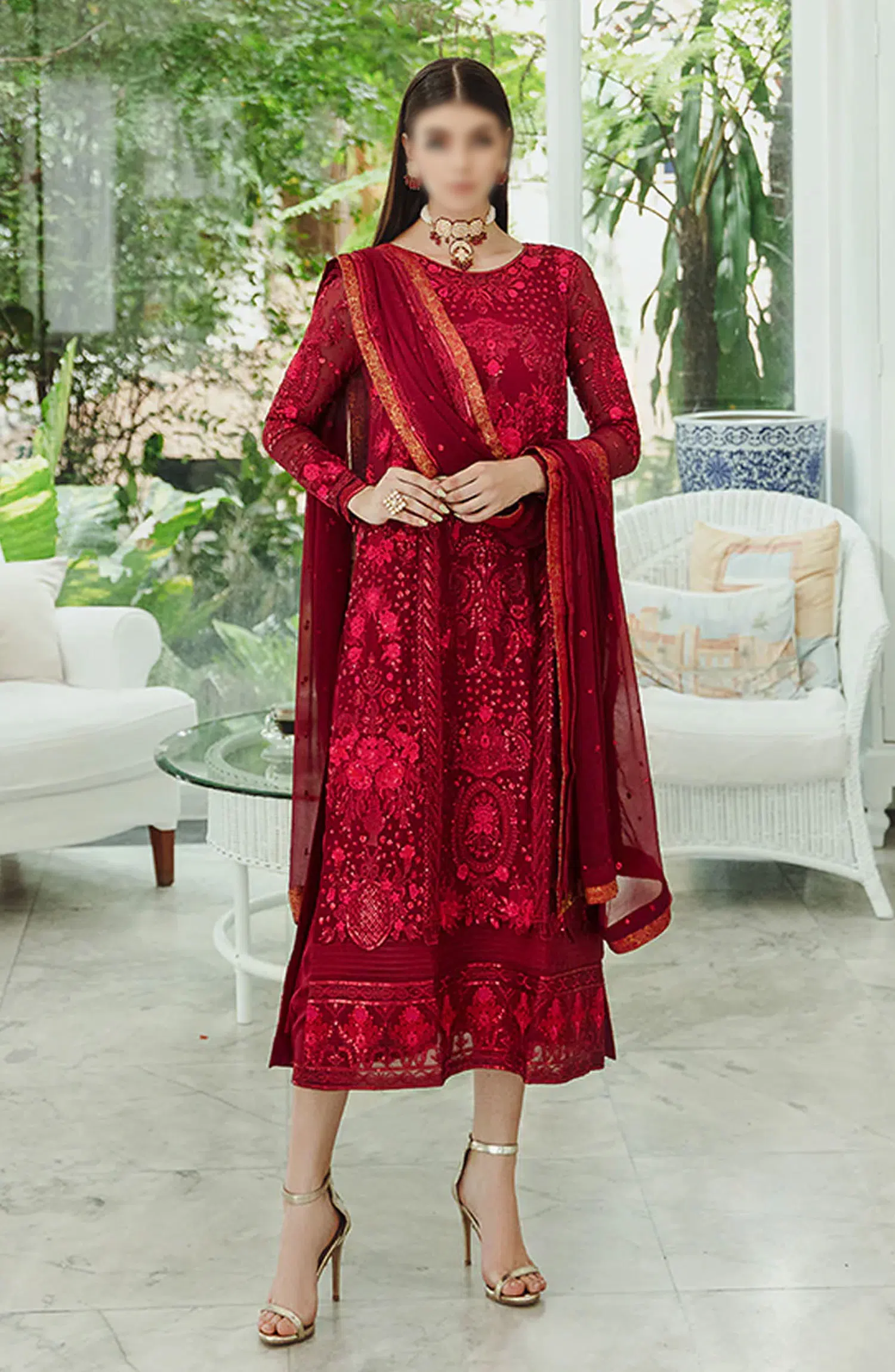 Ariyas Luxury Formal Collection By Freesia - 506 - Crimson - Shadi