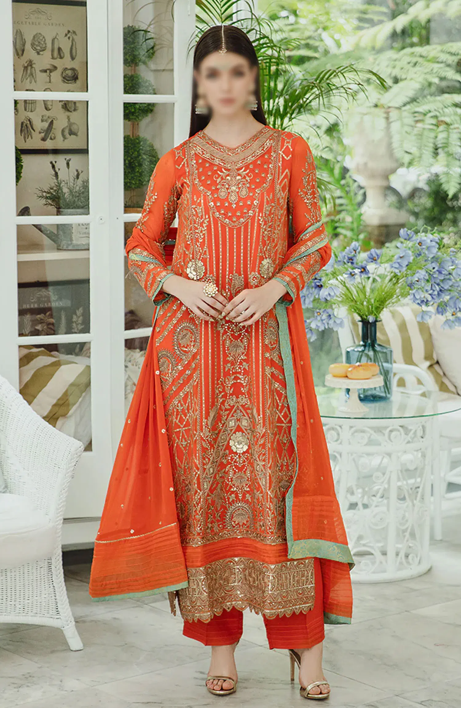 Ariyas Luxury Formal Collection By Freesia - 509 - Tiger Orange - Mina