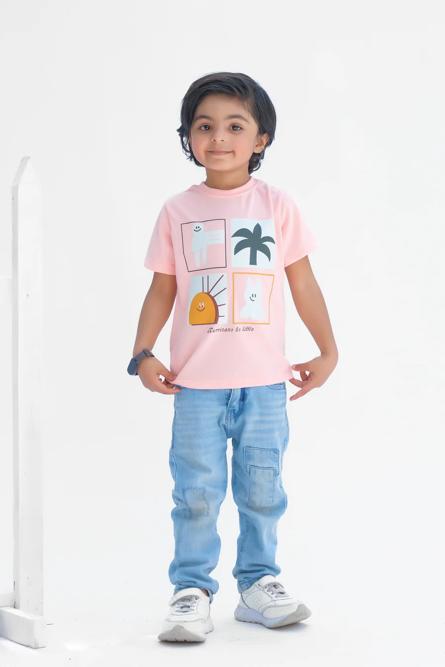 Hurricane Be Little - Half Sleeves T-Shirts For Kids - Pink - SBT-356