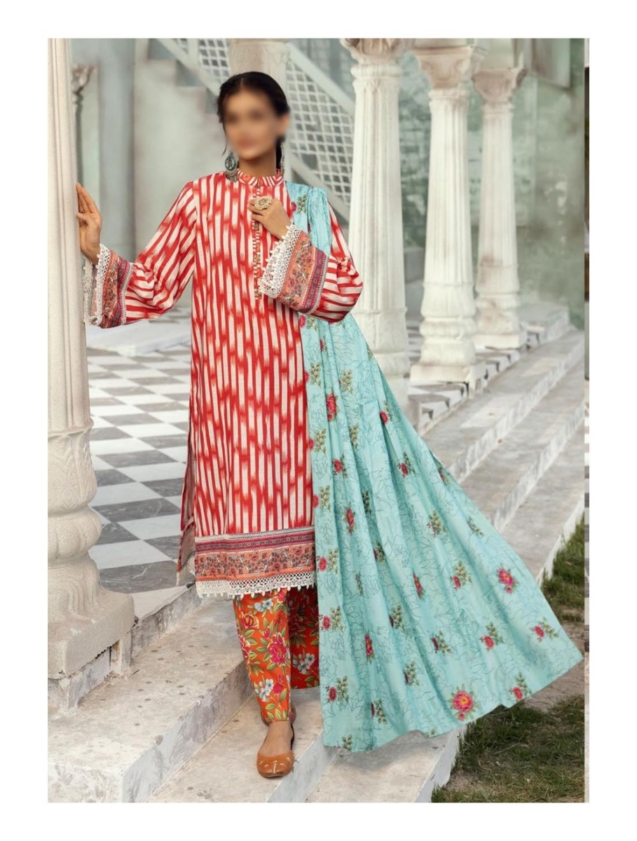 Design 08 Mahees Printed and Embroidered Khaddar Collection Vol 03