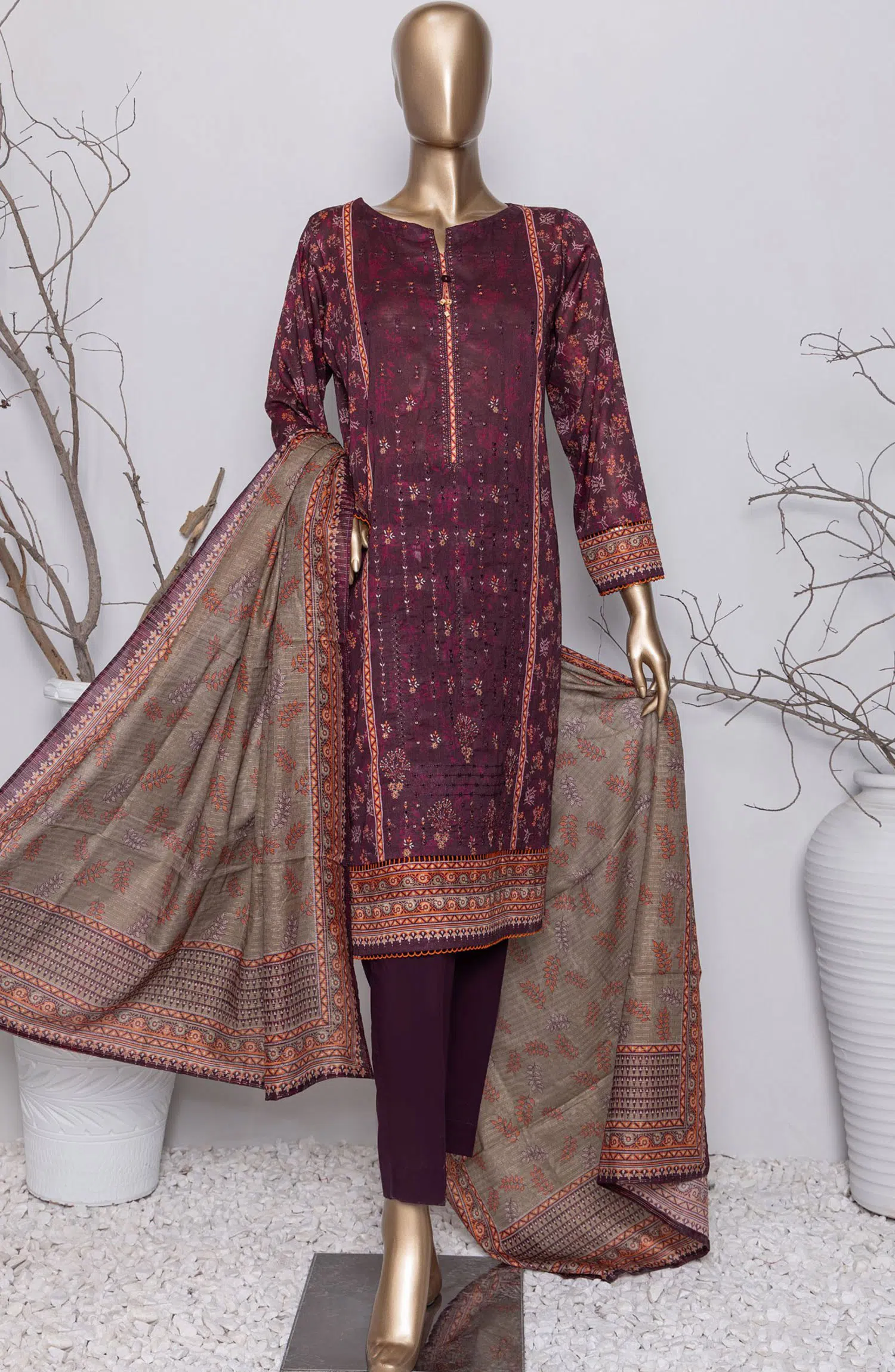 HZ Asasa Digital Embroidered Lawn Collection 2024 - AEL 64