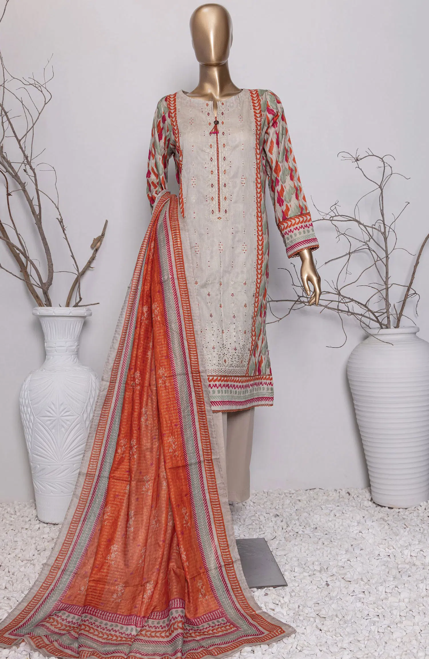 HZ Asasa Digital Embroidered Lawn Collection 2024 - AEL 65