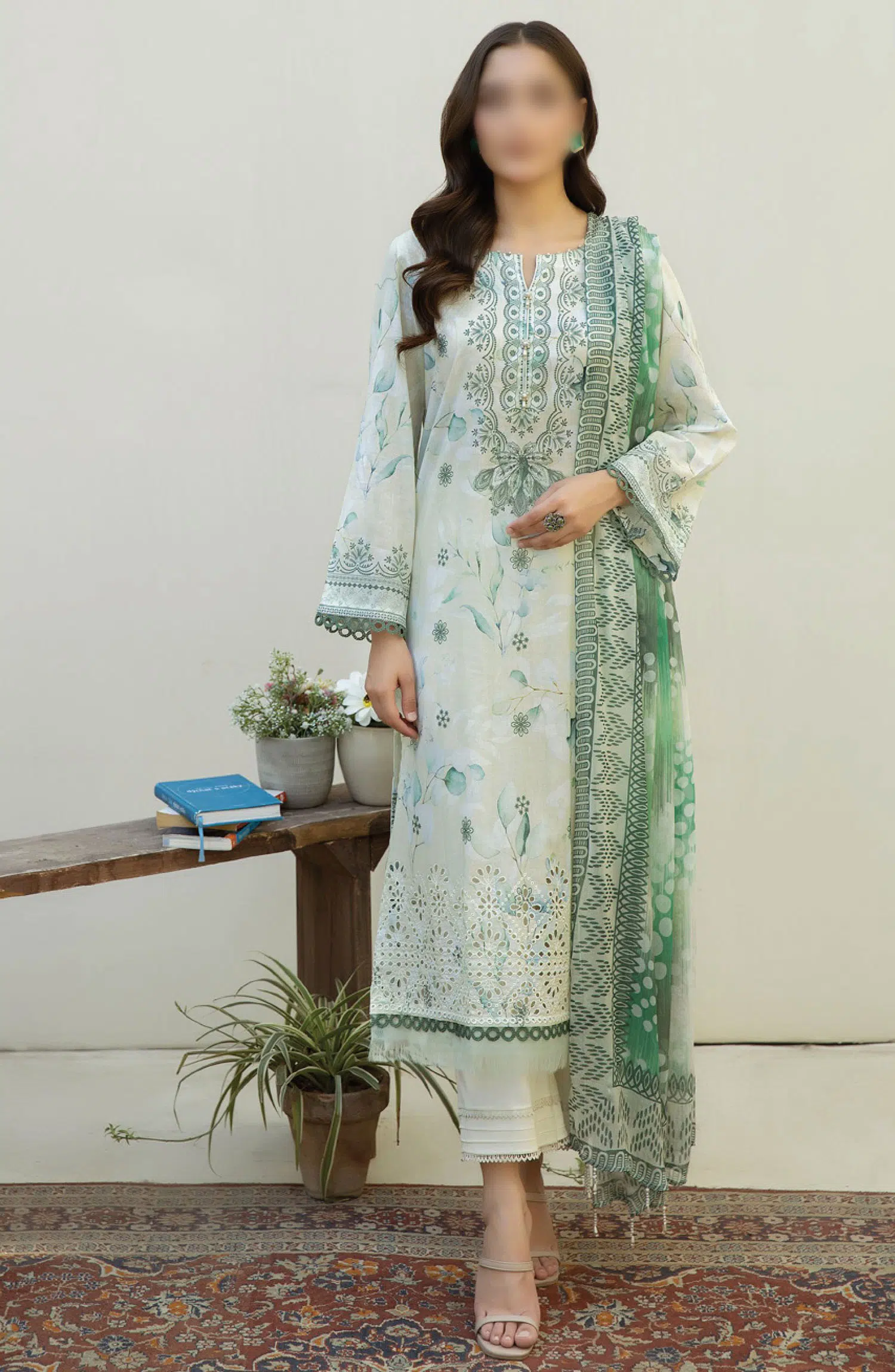 AFREEN EMBROIDERED CHIKANKARI LAWN COLLECTION - AF 112